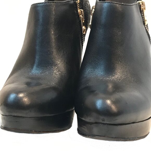 MICHAEL KORS Side Zip Leather and Patent Snakeskin Stiletto York Ankle Booties - Picture 5 of 17